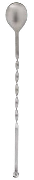 Bar Spoon with Ball Top, Brushed Stainless Steel