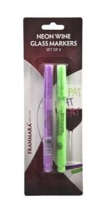 Neon Wine Glass Markers, Set of 2 (Purple & Green)