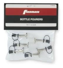Bottle Pourers With Plastic Cork, Six Pack