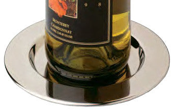 Pratique Wine Bottle Coasters, Stainless Steel, Set of 4