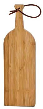 Bamboo Cutting Board, Small (Wine Bottle Shape) with Leather strap