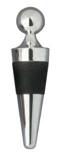 Conical Bottle Stopper, Silver Plated Round Knob Top