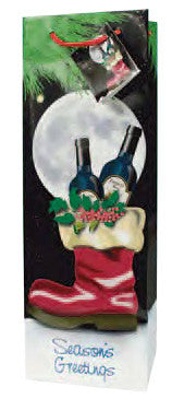 Season's Greetings  Paper Holiday Wine Bottle Gift Bag