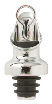Bottle Pourer with Stopper, Chrome Plated