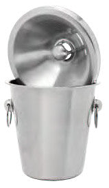 Half-Bottle Wine Tasting Receptacle (Spittoon) Set, 2 pieces, BRUSHED Stainless Steel