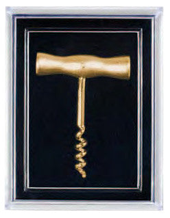 T Handle Corkscrew Pin, Gold Plated