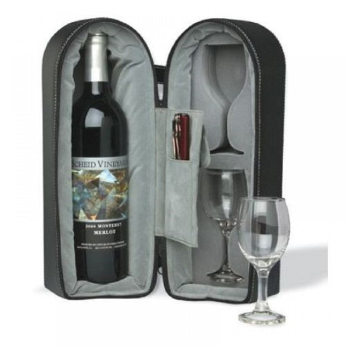 Wine Travel Case with Corkscrew and Foil Cutter Pouch
