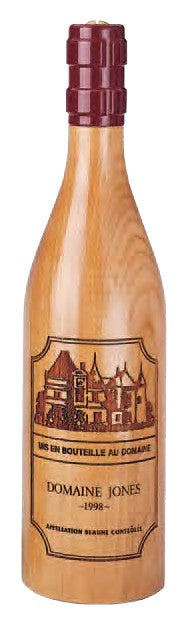 Cellarmaster's Wood Bottle Peppermill, Clear, Burgundy Bottle Shape