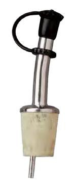 Bottle Pourer, Brass Nickel Plated, with Natural Cork