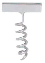 Corkscrew Lapel Pin, Nickel Plated