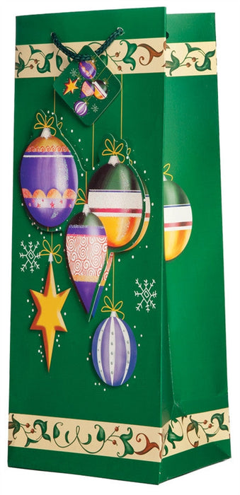 Pop-Up Joyous Christmas Bulbs Wine Gift Bag