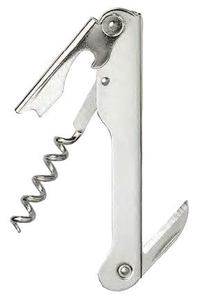 Waiter's Corkscrew with Straight Blade, Nickel Plated